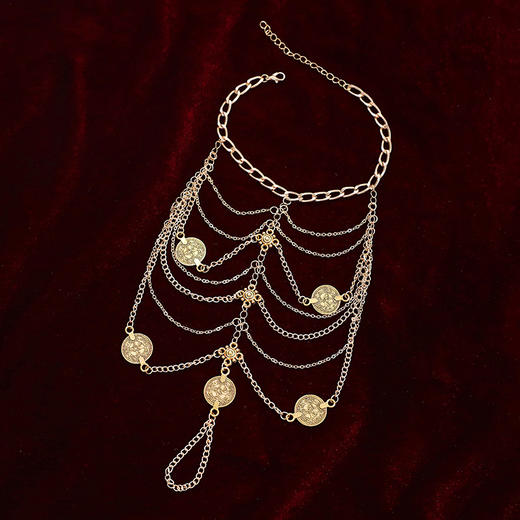 霏慕异域风足控多层流苏金属脚链7694 复古时尚饰品情趣房事前戏 商品图6