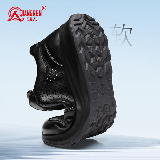 强人3515运动皮鞋男夏季透气镂空皮鞋真牛皮运动休闲鞋通勤自动扣 商品图4