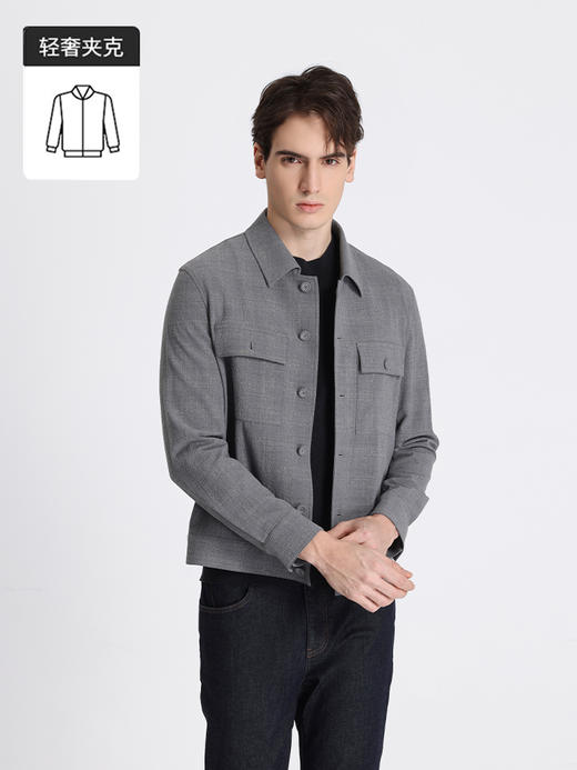 callisto灰色绵羊毛混纺夹克棉夹克 STFEJ203C 商品图1