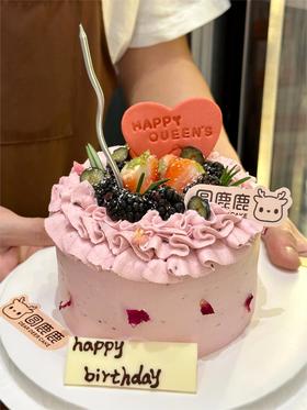 简约款裱花蓝莓奶油定制 