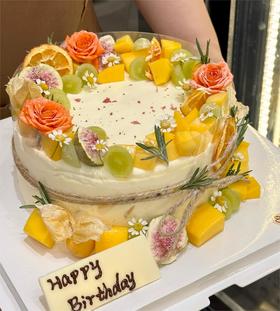 当季纯水果奶油鲜花蛋糕