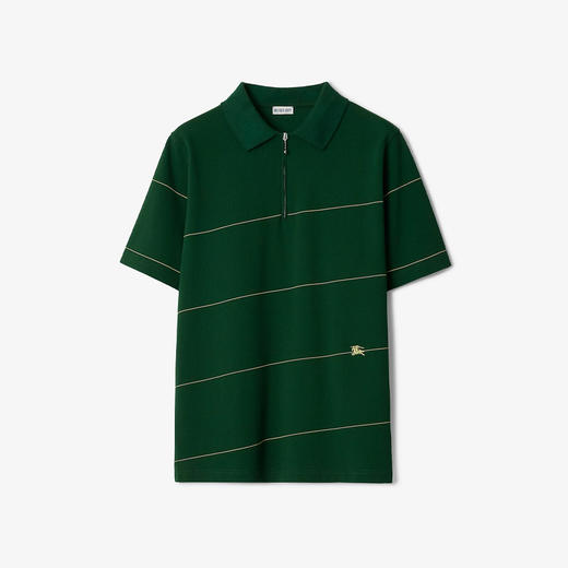 BURBERRY 巴宝莉 男士马术骑士徽标刺绣条纹印花棉质短袖 Polo 衫 绿色 8083715 B8636 商品图0
