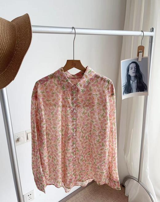 老米优品🌸gao品质！法式夏日《韩代款 粉色碎花纯棉防晒衬衫》100%棉，来去缝工艺考究，谁不爱碎花！CY240515A 商品图2