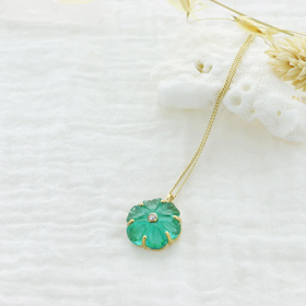 北京仓｜Leticia Ponti-Collier Iris-磷灰石色 水晶 花朵 项链［法国设计师］