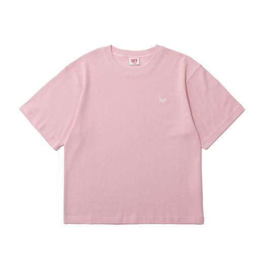 U17 华夫格小刺绣 LOGO T恤 粉色 商品图0