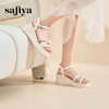 Safiya/索菲娅2025夏季露趾仙女风水钻一字带坡跟厚底凉鞋 SF42115412/SFD2115412 商品缩略图2