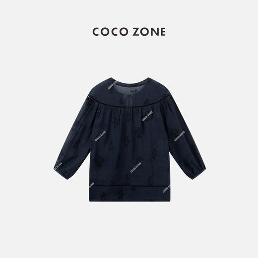 COCO ZONE 夏季圆领系带衬衫轻薄透气长袖上衣CC1B1256 商品图1
