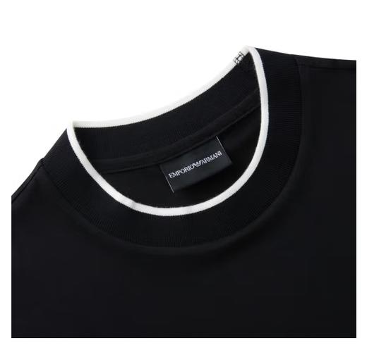 ARMANI 阿玛尼 春夏新品 男士LOGO字母印花休闲圆领短袖T恤 520礼物 黑色 3D1T73 1JPZZ 0060 XXL 商品图4