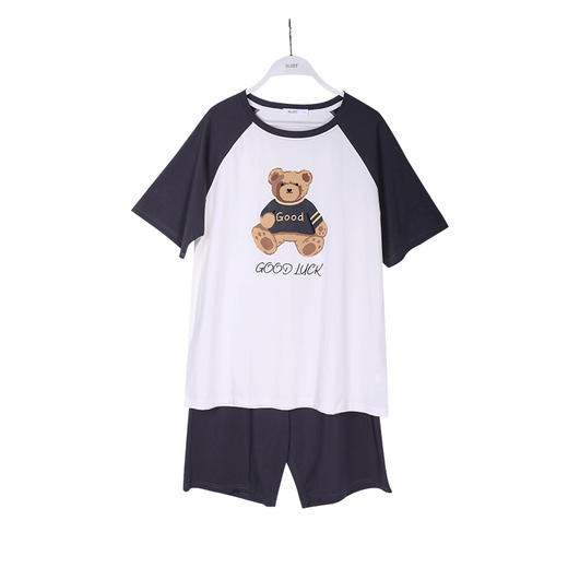 美季美优男士插肩袖小熊短袖套装J426306 商品图4