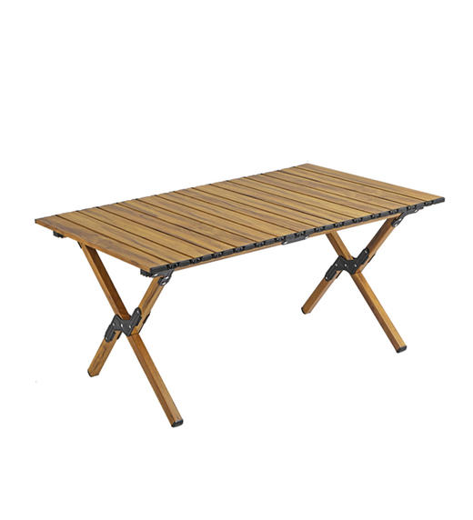 趣游帮  90方管脚架木纹蛋卷长桌    Y29-T 商品图1