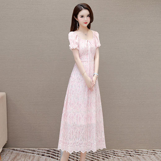 U字领泡泡袖，时尚小清新A字裙QYM-OMS-ZXA4169-L 商品图2