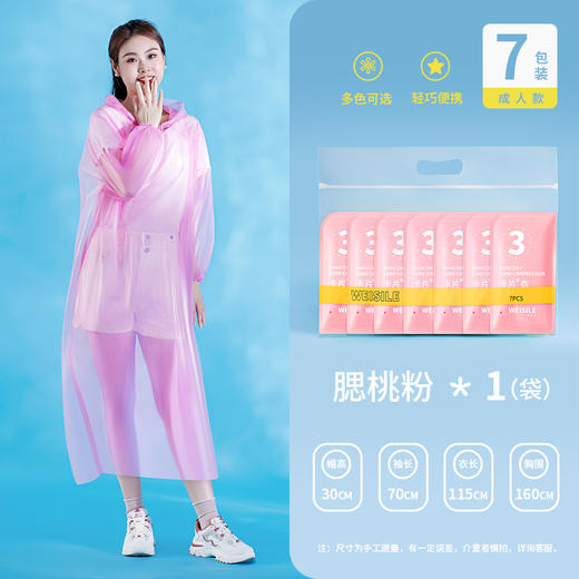 「7包装！一次性卡片雨衣」长款一次性雨衣 全身防雨成人儿童便携式雨披压缩防水衣配饰 商品图5