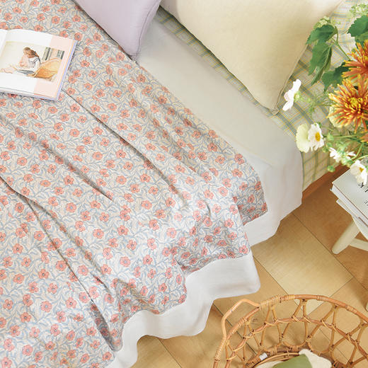 经典莫里斯花卉系列亚麻夏凉被空调盖毯简约纯棉亚麻床品 商品图2