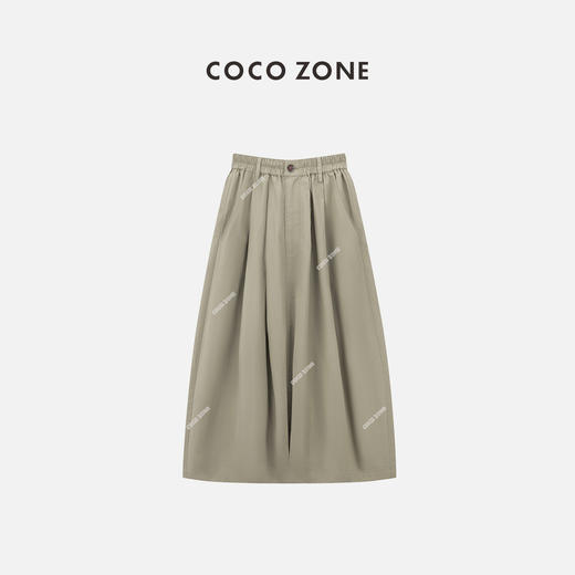 COCO ZONE夏季松紧腰半身裙纯色百搭显瘦A字裙CC1B1252 商品图0