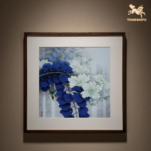 铜师傅 手工錾刻 铜雕画《绣眼白荆花》客厅沙发背景墙装饰挂画 商品图2