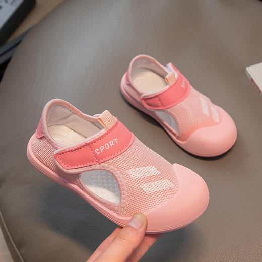 【集经典时尚于一身，任何百变造型都能搞定！】2024新款夏季童鞋 凉鞋包头沙滩鞋 男女童魔术贴 宝宝鞋学步鞋-QQ 商品图2