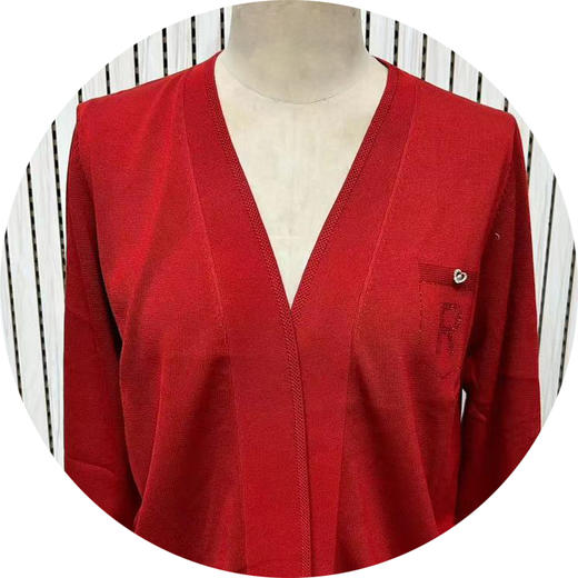 胭脂色、漆黑色针织衫HJ1EA07 商品图2