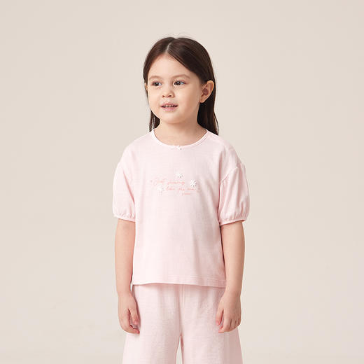 英氏【家居服T恤】儿童家居服T恤男女童睡衣短袖上衣薄款透气 商品图2