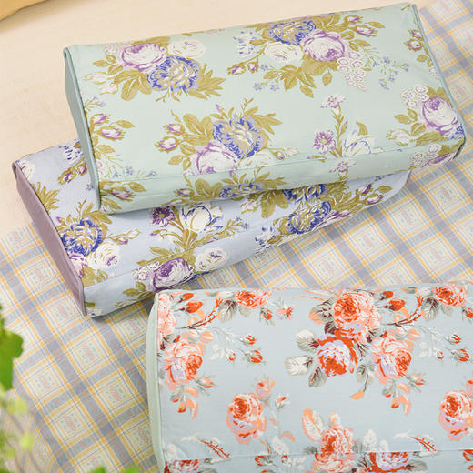 法式玫瑰小长方枕旅行便携小成人枕纯荞麦壳 商品图0