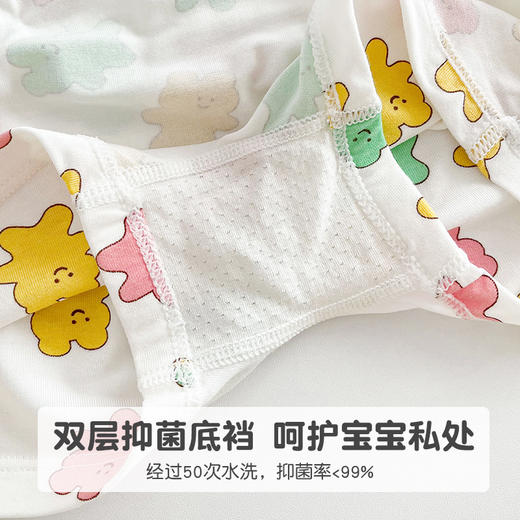 【39/组】面包兔 A类3条盒装莫代尔儿童内裤 新款卡通小花女童平角四角短裤聚 商品图3