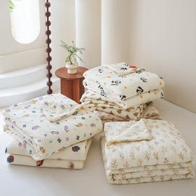 【A类母婴级纯棉】双层皱皱纱夏被 全棉可机洗水洗裸睡床品 夏季空调被