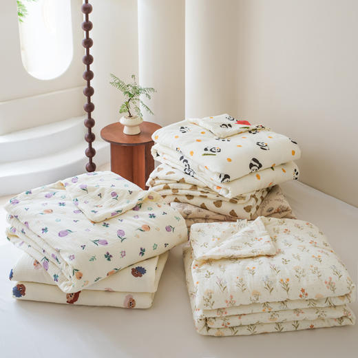【A类母婴级纯棉】双层皱皱纱夏被 全棉可机洗水洗裸睡床品 夏季空调被 商品图0