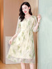ASE2024夏季V领五分袖气质优雅真丝连衣裙 商品缩略图4