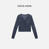 COCO ZONE 夏季V领单排扣针织衫百搭长袖上衣CC1B1245 商品缩略图1