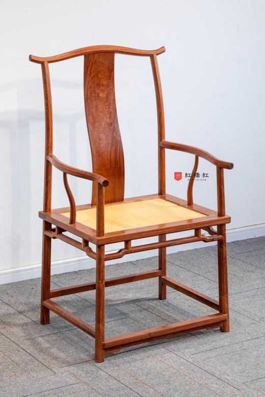 红桥红  家具严选  缅甸花梨（大果紫檀）【经典 四出头八角 官帽椅 板面/藤面】 商品图2