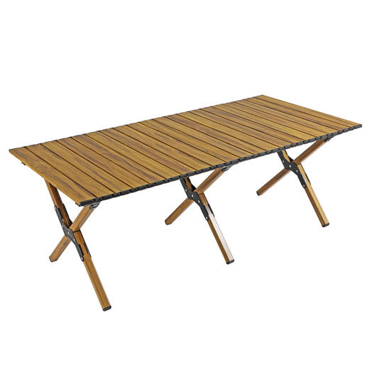 趣游帮   120方管脚架木纹蛋卷长桌   Y49 商品图0