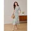【专属特价】熙世界一片围裹式系带收腰气质碎花连衣裙夏季新款V领茶歇裙子 商品缩略图3