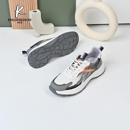 经典鲨2024年夏季新款韩版时尚拼色男士休闲鞋跑步鞋KW222-D26071 商品图1