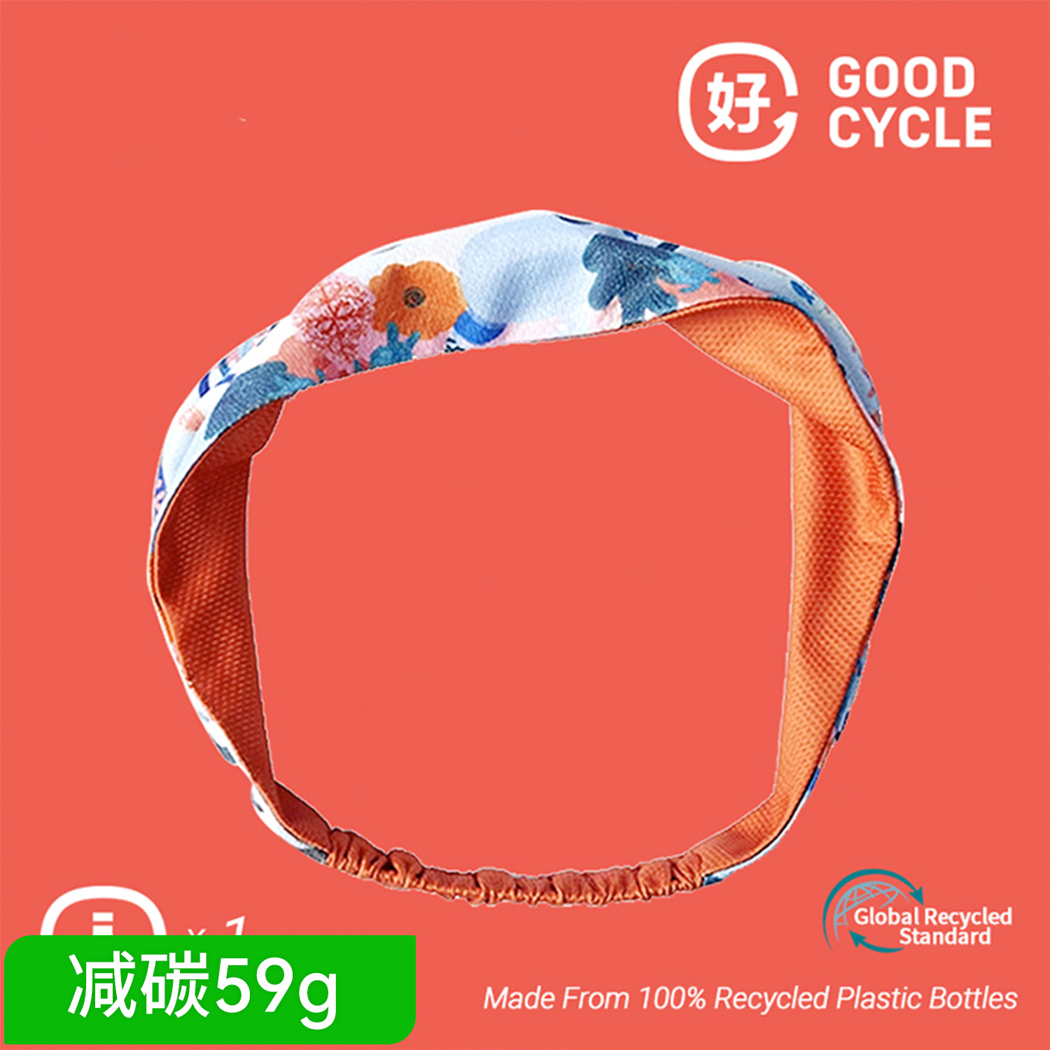 GOODCYCLE 解救海洋头箍rPET环保礼品再生定制男女运动风