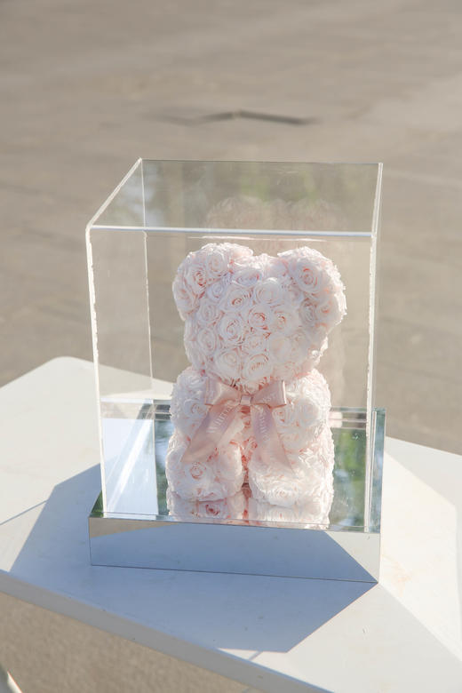 粉色玫瑰熊永生花礼盒 商品图4