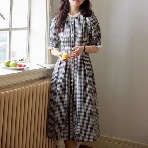 裁缝学苑AQ286短袖连衣裙纸样女装新款法式复古立领中长裙子样板 商品图4