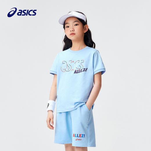 ASICS/亚瑟士童装2024儿童夏季短袖短裤套装宽松休闲吸汗运动套装 商品图1