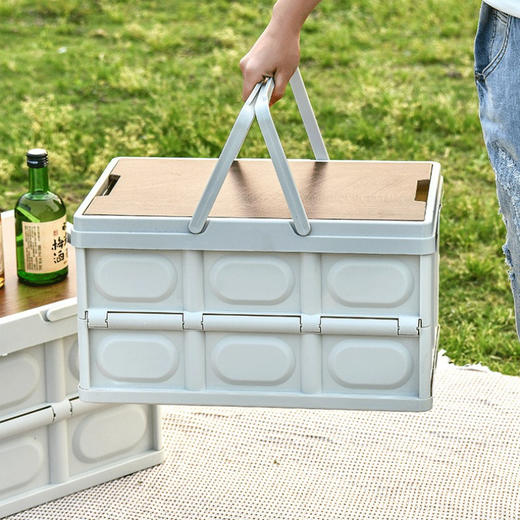 趣游帮   木盖提手款折叠收纳箱55L   Q515-T 商品图0