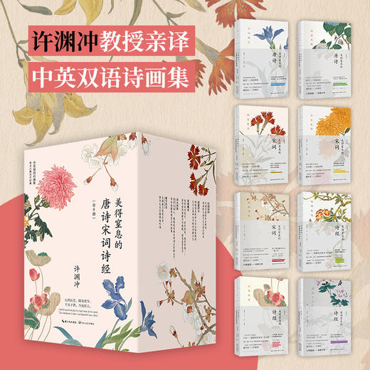 《许渊冲：美得窒息的唐诗宋词诗经》 全8册 （挚美中英双语诗画集） 赠:硫酸纸信笺套装*2；古风书签*4；苏轼真迹手稿长折页*1 商品图0