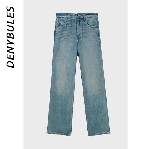 DENYBULES高腰窄版天丝直筒裤 商品图0