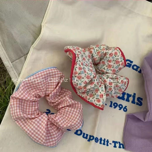 【小清新风格❗️高级感布圈】韩风发饰多种款式任选，高级感头饰布圈，碎花格子撞色大肠发圈女 商品图1