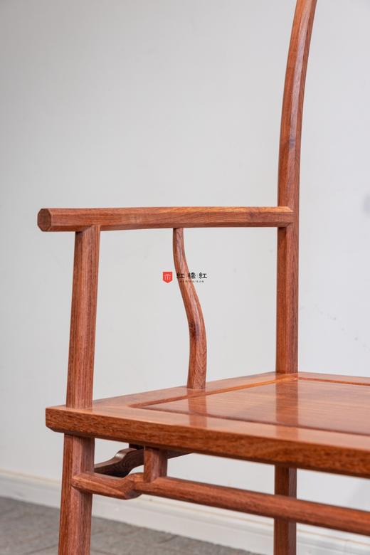 红桥红  家具严选  缅甸花梨（大果紫檀）【经典 四出头八角 官帽椅 板面/藤面】 商品图6