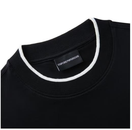 ARMANI阿玛尼 春夏新品 男士经典鹰标字母印花短袖T恤 520礼物 黑色 3D1TD4 1JUVZ 0054 XL 商品图4