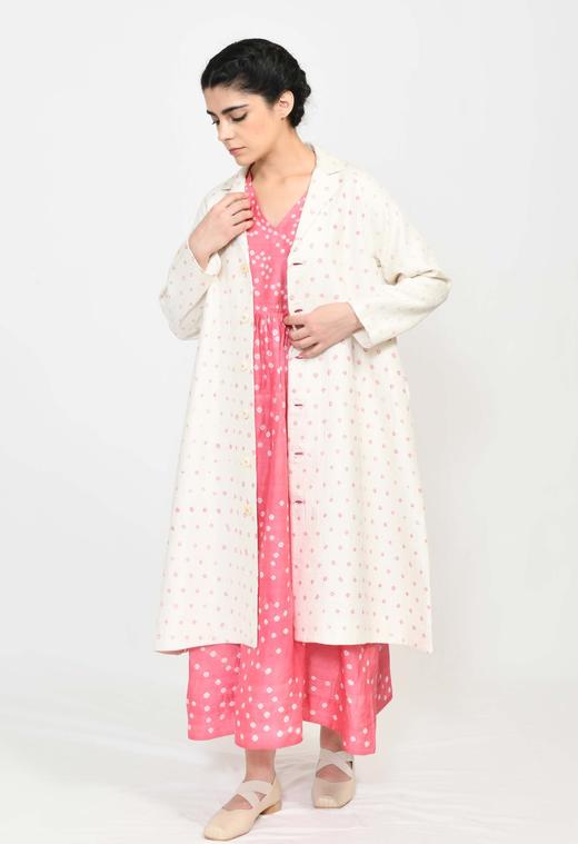 MAKU textiles｜丝棉粉印花长外套大衣 商品图8