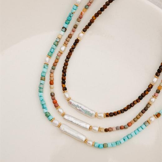 ELOANE GALLERY 落岸彩色半宝石天然珍珠项链锁骨链原创设计丨【本商品不支持使用优惠券】 商品图3