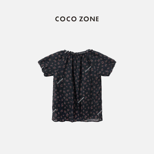 COCO ZONE "碎花短袖“夏季复古轻薄圆领衬衫百搭短袖上衣CC1B1257 商品图1