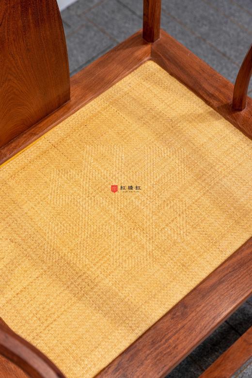 红桥红  家具严选  缅甸花梨（大果紫檀）【经典 四出头八角 官帽椅 板面/藤面】 商品图3