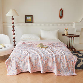 红豆凉感丝豆豆抚摸被--花觅