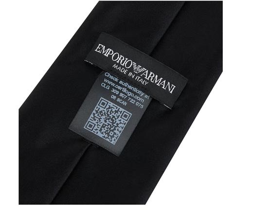 ARMANI 阿玛尼 男士Logo徽标印花桑蚕丝休闲商务领带礼盒礼袋款 520礼物 黑色 340075 CC197 00020 商品图5