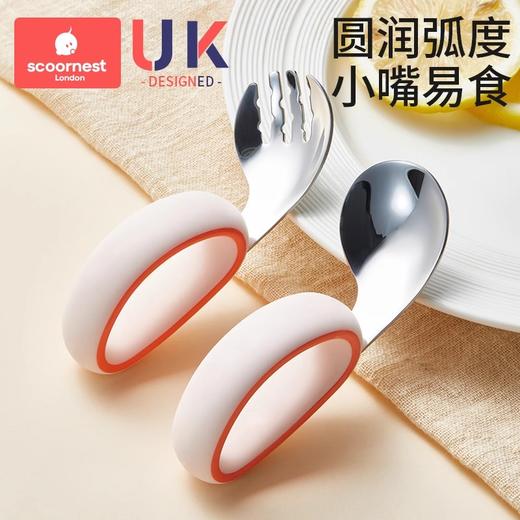 科巢宝宝自主进食辅食勺子316L不锈钢婴儿学吃饭训练儿童专用短柄 商品图2