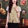 A556国风提花真丝马甲女士夏季薄款新中式外穿坎肩小背心唐装盘扣马夹 商品缩略图2
